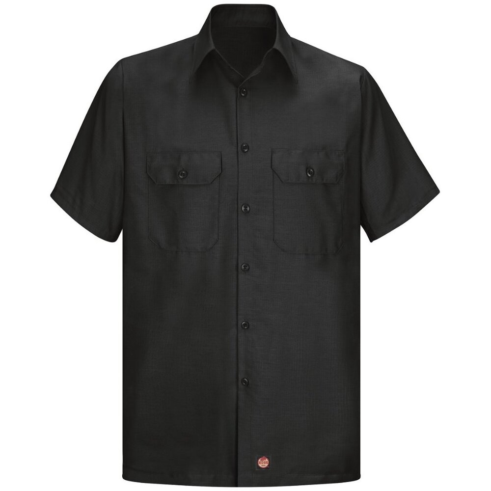 Red Kap Ripstop Work Shirt Black XXL Men's Industrial Mechanic Workwear Shirt